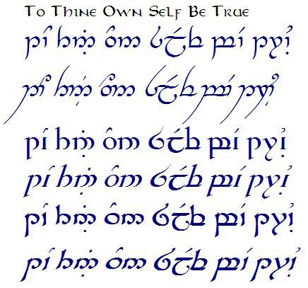 to thine own self be true tattoo. READ ONLY-Official TENGWAR