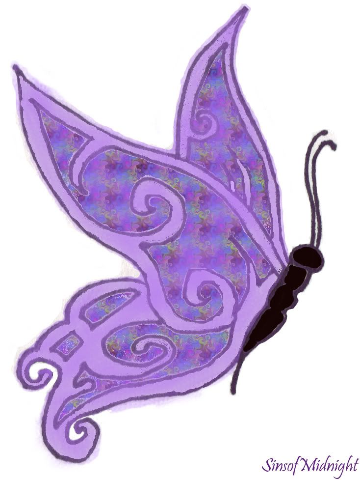 Purple Tribal Butterfly Image