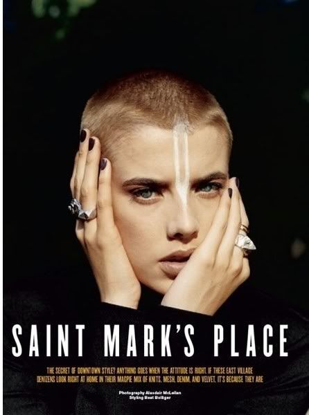 Saint Mark's Place. Agyness Deyn for V Magazine September 2010