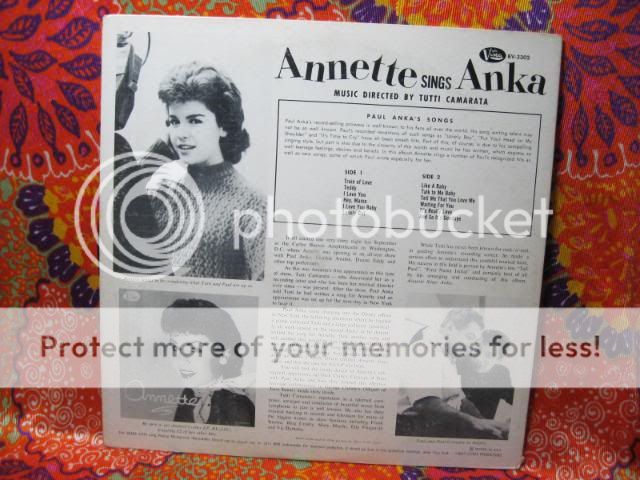 Annette Funicello Sings Paul Anka Walt Disney 1960 TEENER Teen Rock 