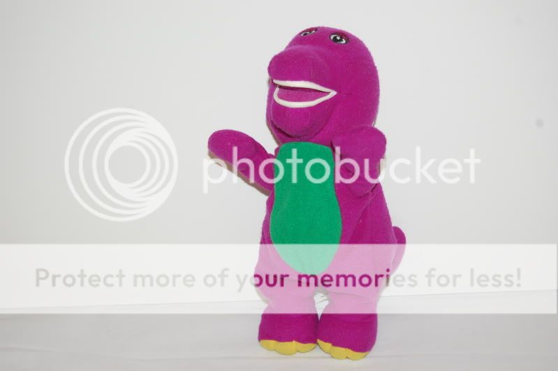   Barney Golden Bear Purple Dinosaurs Kids Size Stuffed Animal Lovey Toy