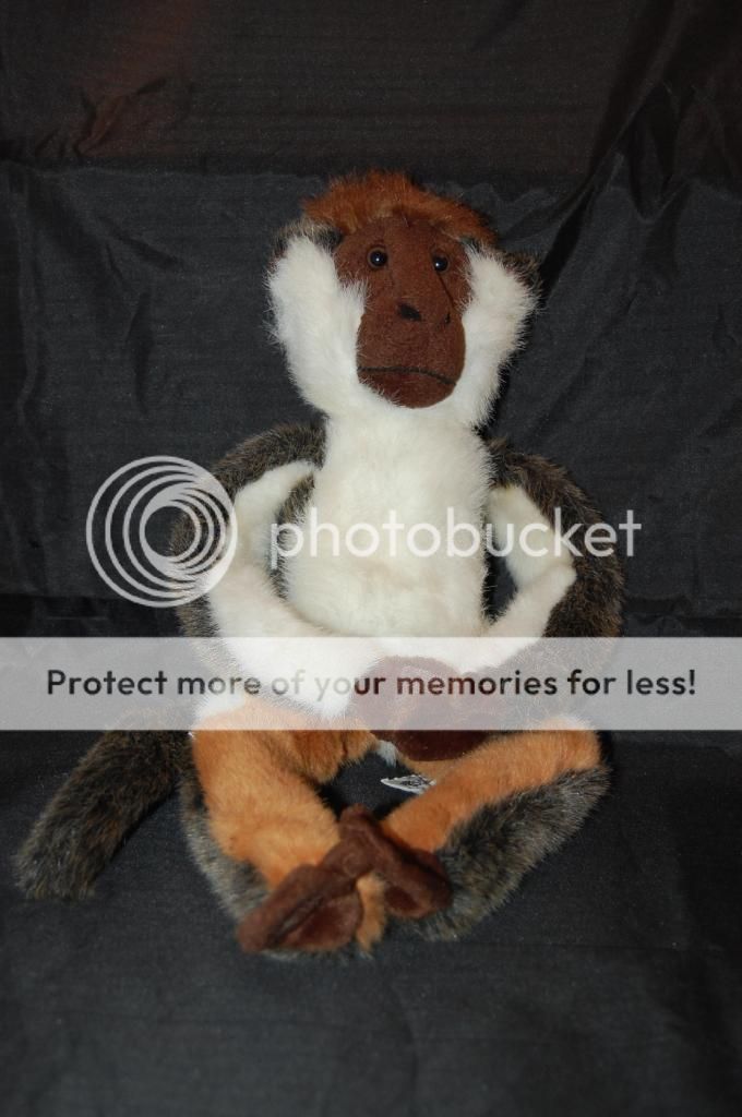Sentwail Russ Berrie Monkey White Redish Brown 17" Plush Stuffed Animal Toy Hugs