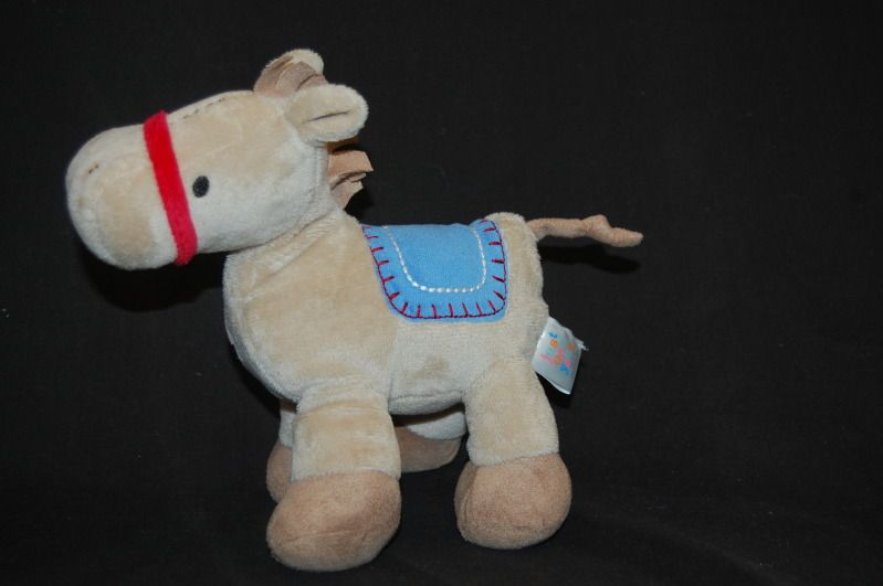 carters tan just one year horse blue saddle pony stuffed animal