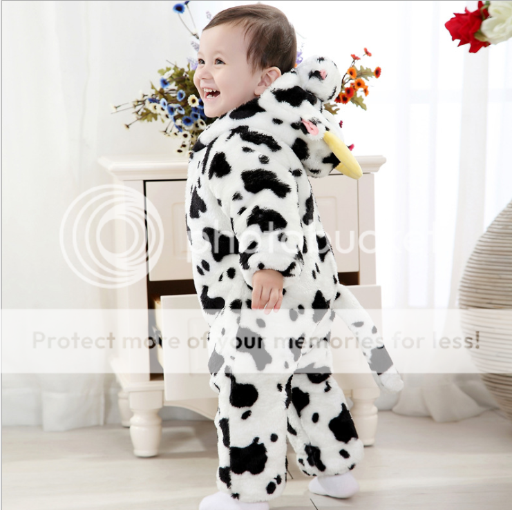 Baby Boy Girl Kids Fleece Animal Costume Baby Romper Outfit Playsuit Gift New