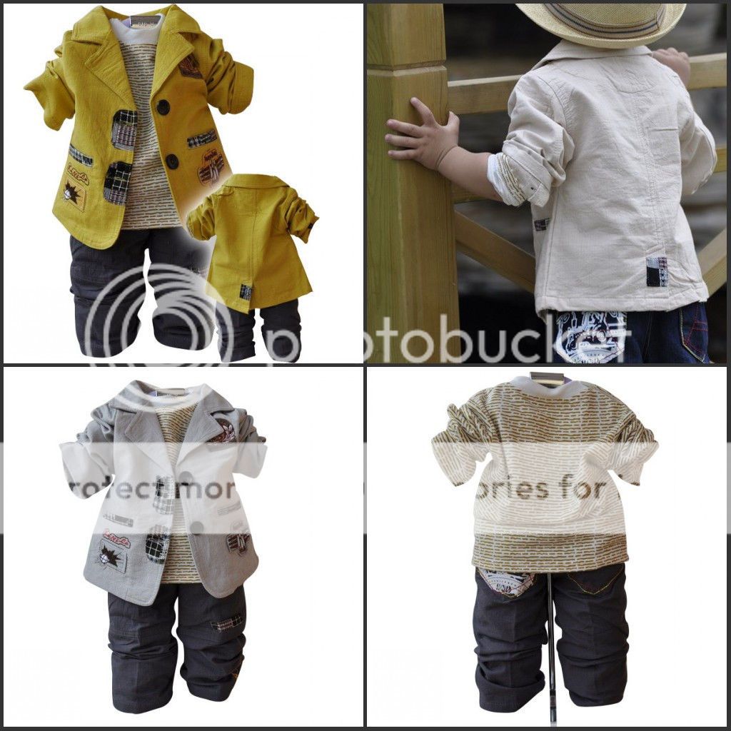 Cool Baby Boy Outfit Winter Clothes Suit Outwear Coat Pants Jacket Sets Fashion